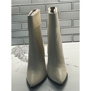 Lisa Vicky Mae Natural Soft Tumble Leather Block Heel Ankle Boots Size 7.5 M